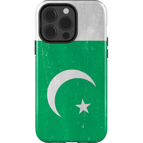 Pakistan Flag Distressed iPhone 14 Pro Impact Case